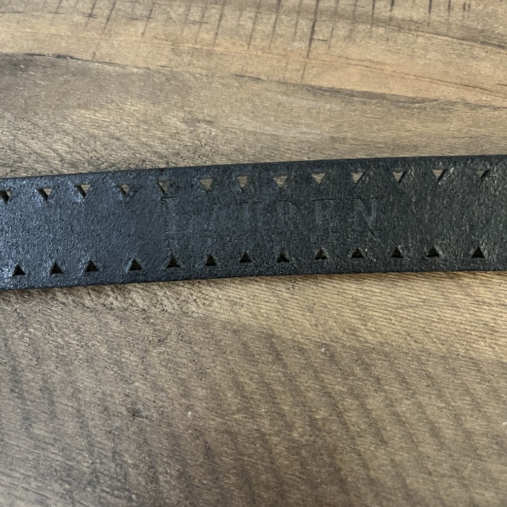 Polo Lauren Ralph Lauren Cutout Italian Leather Belt Boho Western Black Large 32 - Picture 4 of 9